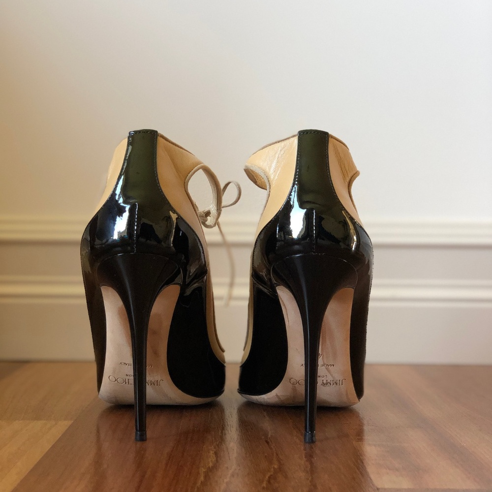 Jimmy Choo Black & Nude Mary Jane Heels - Picture 4 of 6